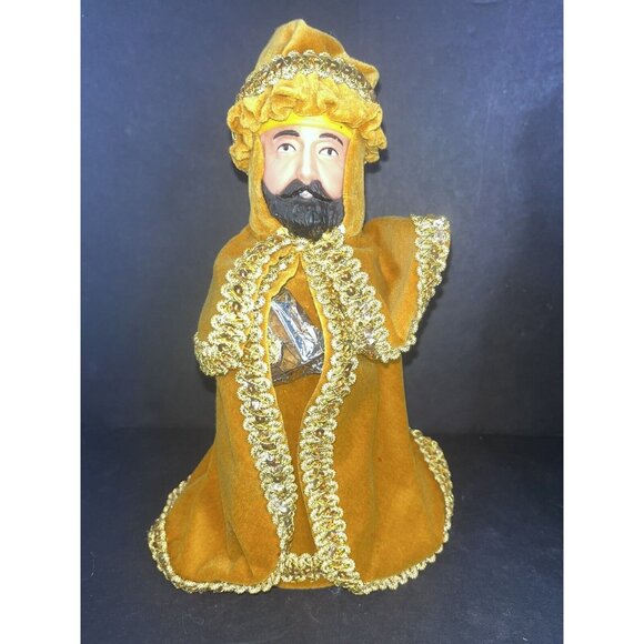 3 Christmas Wisemen Kings Velvet Clothing Mrs Butterworth Bottles Homemade 70's - Picture 2 of 8